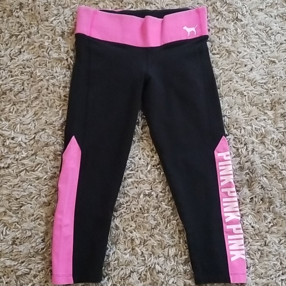 VS Pink cropped Yoga pants